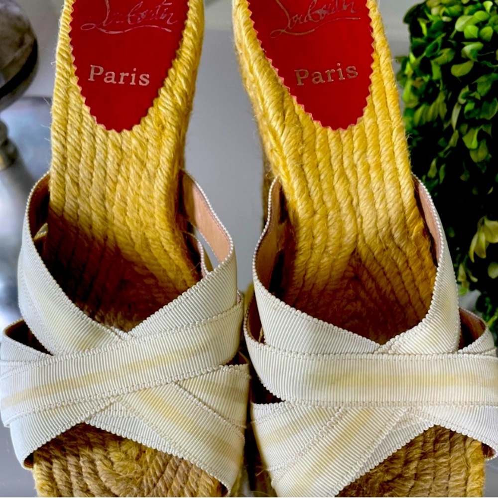 Christian Louboutin Yellow Espadrilles, size 7